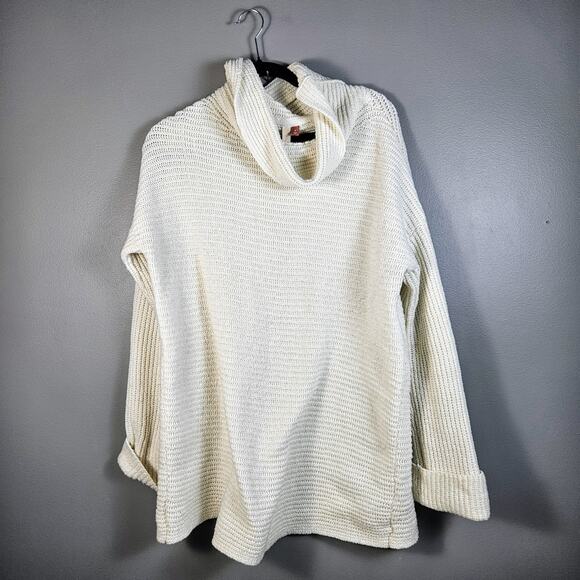 ANTHROPOLOGIE Pilcro Cowl Neck Oversized Tunic Sweater Womens Size M Chunky Knit - Picture 1 of 7